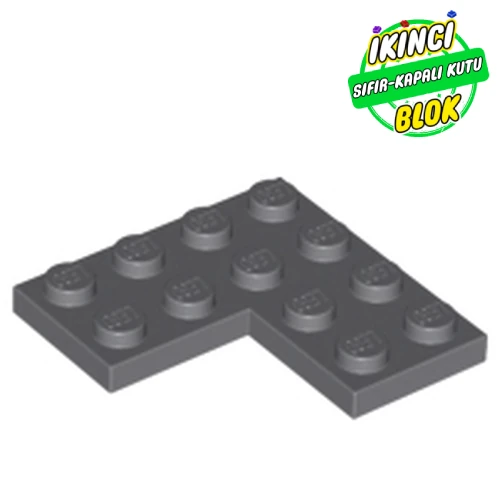 LEGO® Plate 4 x 4 Corner Koyu Mavimsi Gri Sıfır