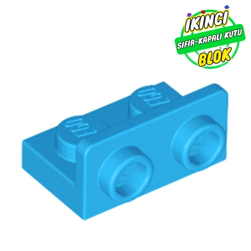 LEGO® 1 x 2 Braket Ters 1 x 2 Bağlantılı Koyu Azur Sıfır