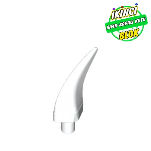 LEGO® Animal Body Part, Barb / Claw / Tooth / Talon / Horn, Medium Beyaz Sıfır