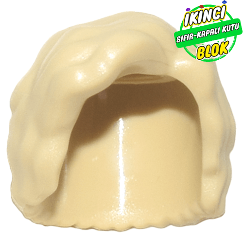 LEGO® Kısa ve Gür Saç, Soldan Ayrılmış Bej Sıfır
