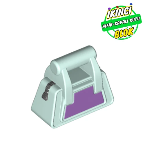 LEGO® Bag / Handbag / Purse Angular with Zipper and Dark Purple Side Print Açık Akuamarin Sıfır