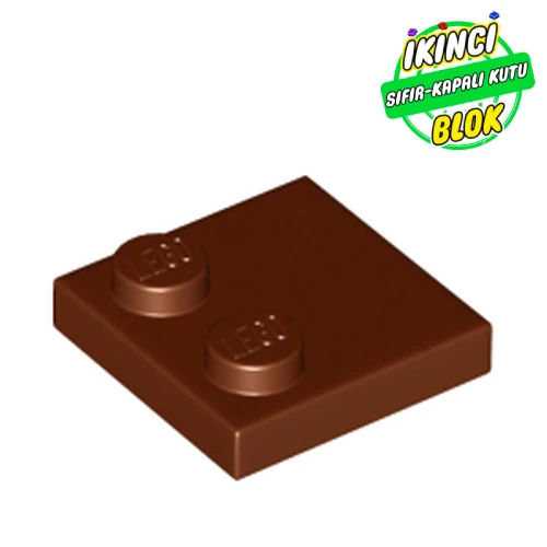 LEGO® Plate Special 2 x 2 with Only 2 studs Kırmızımsı Kahverengi Sıfır