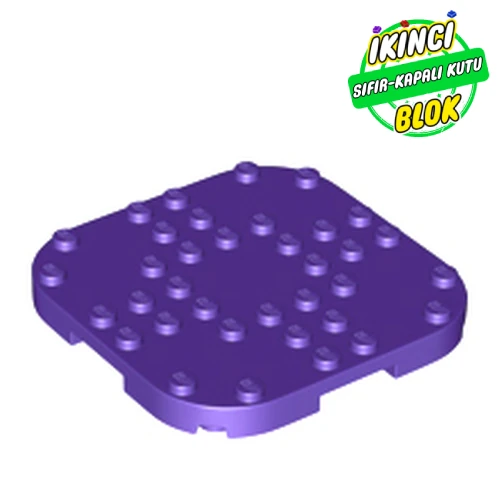 LEGO® Plate Round Corners 8 x 8 x 2/3 Circle with Reduced Knobs Koyu Mor Sıfır