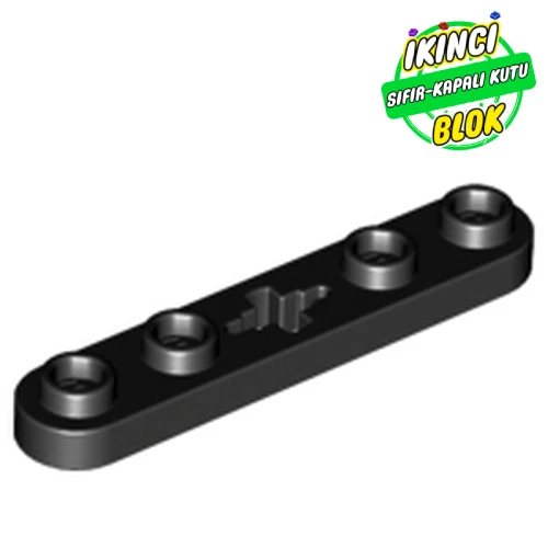 LEGO® 1 x 5 4 Stud Çıkışlı Aks girişli Technic Plaka Siyah Sıfır