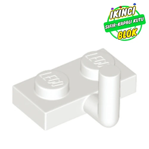 LEGO® Plate Special 1 x 2 with Bar Up [Horizontal Arm 5mm] [Old Type] Beyaz Sıfır