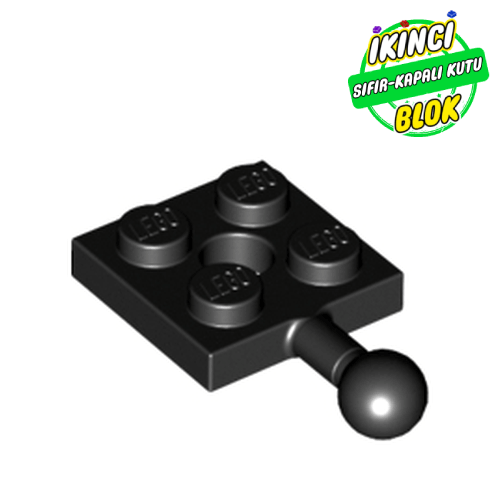 LEGO® 2 x 2 Ortası Boş Yan Top Bağlantılı Plaka Siyah Sıfır