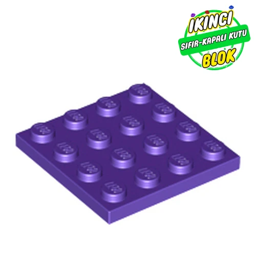 LEGO® Plate 4 x 4 Koyu Mor Sıfır