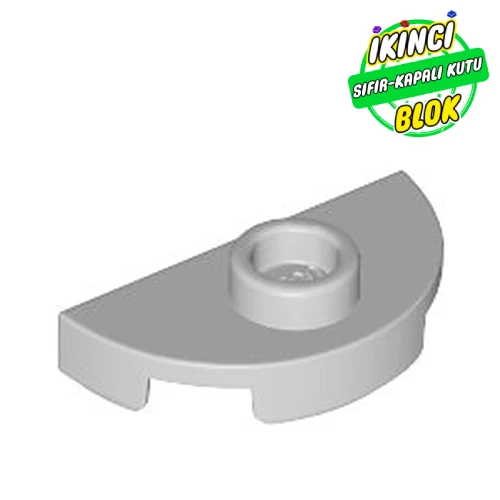 LEGO® Plate Round 1 x 2 Half Circle with Stud (Jumper) Açık Mavimsi Gri Sıfır
