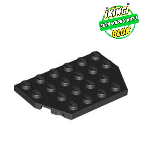LEGO® Wedge Plate 4 x 6 Cut Corners Siyah Sıfır
