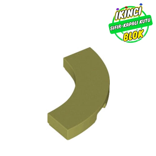 LEGO® Tile 3 x 3 Curved, Macaroni Zeytin Yeşili Sıfır