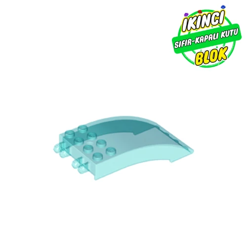 LEGO® 8 x 4 x 2 Menteşeli Ön Cam Şeffaf Açık Mavi Sıfır