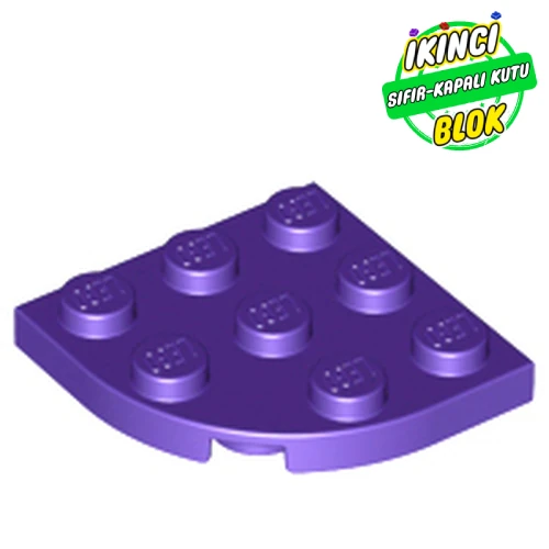 LEGO® Plate Round Corner 3 x 3 Koyu Mor Sıfır