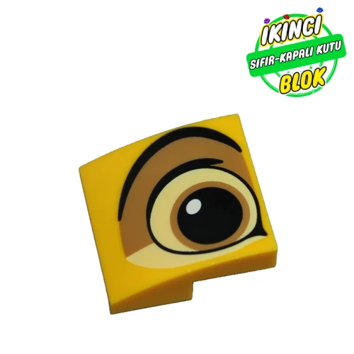 LEGO® Slope Curved 2 x 2 x 2/3 with Lion Eye print Parlak Açık Turuncu Sıfır