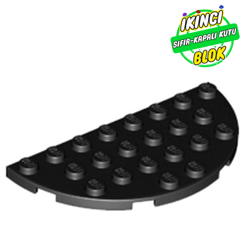 LEGO® 4 x 8 Yarım Daire Plaka Siyah Sıfır