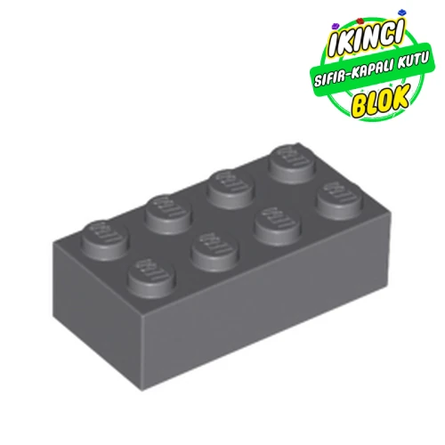 LEGO® 2 x 4 Tuğla Koyu Mavimsi Gri Sıfır
