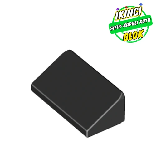 LEGO® 1 x 2 x 2/3 30 Derece Eğimli Parça Siyah Sıfır