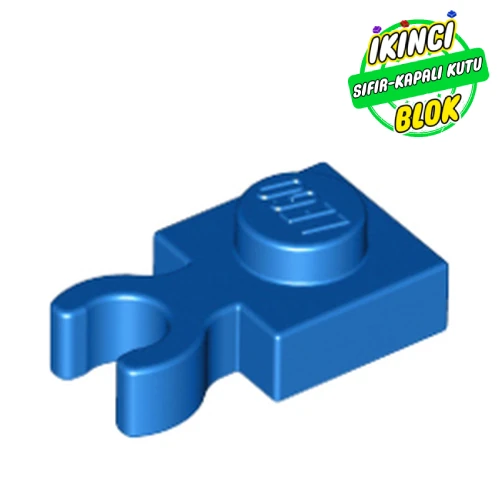 LEGO® Plate Special 1 x 1 with Clip Vertical [Thick Open O Clip] Mavi Sıfır