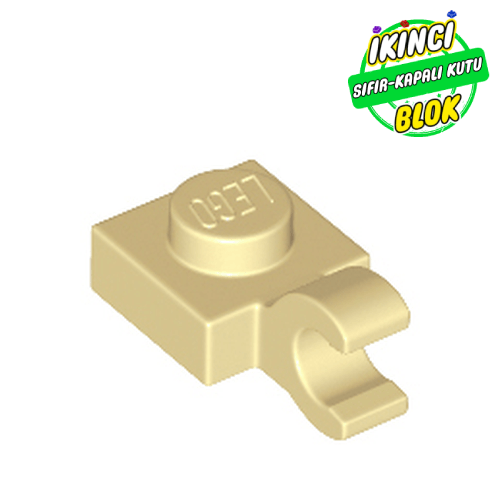 LEGO® 1 x 1 Modifiye Plaka, Açık O Klipsli (Kalın, Dikey Tutuşlu) Bej Sıfır