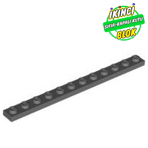LEGO® 1 x 12 Plaka Koyu Mavimsi Gri Sıfır