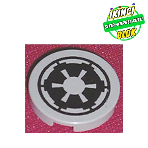 LEGO® Tile Round 2 x 2 with Imperial Logo Print Açık Gri Sıfır
