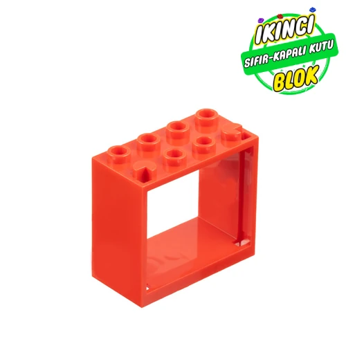 LEGO® Window 2 x 4 x 3 Frame with Hollow Studs Kırmızı Sıfır