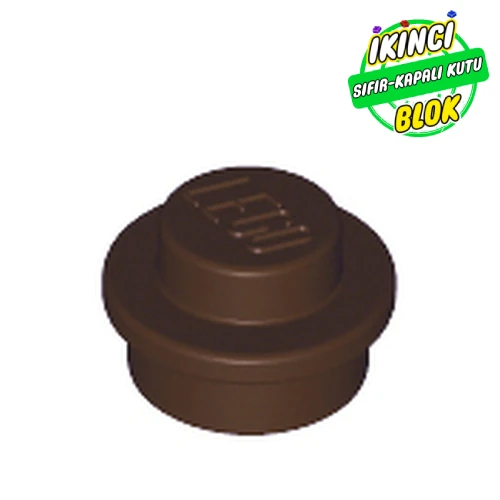 LEGO® Plate Round 1 x 1 with Solid Stud Koyu Kahverengi Sıfır