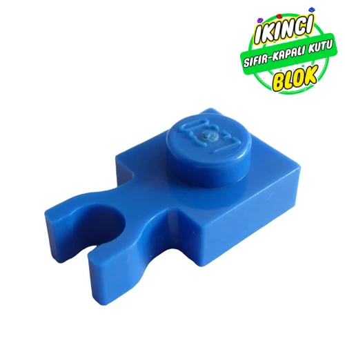 LEGO® Plate Special 1 x 1 with Clip Vertical [Thin U Clip] Mavi Sıfır