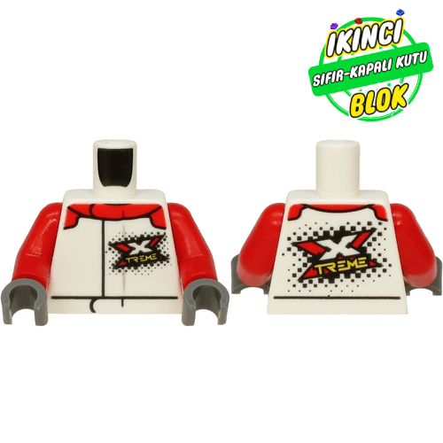 LEGO® Xtreme Logolu Minifigür Yarışçı Gövdesi Beyaz Sıfır