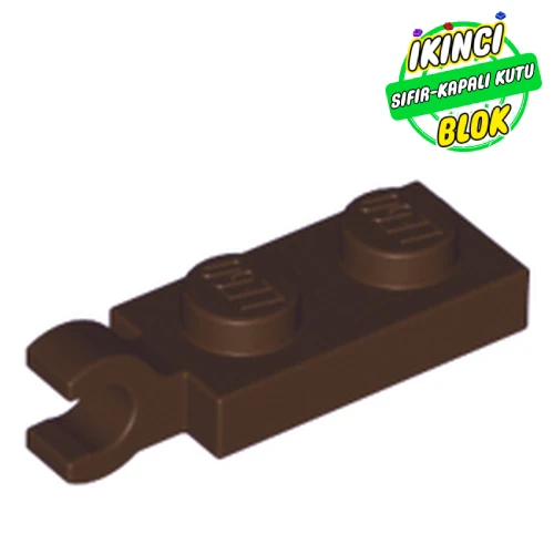 LEGO® Plate Special 1 x 2 with Clip Horizontal on End Koyu Kahverengi Sıfır
