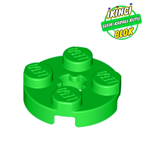LEGO® 2 x 2 Aks Girişli Daire Plaka Parlak Yeşil Sıfır
