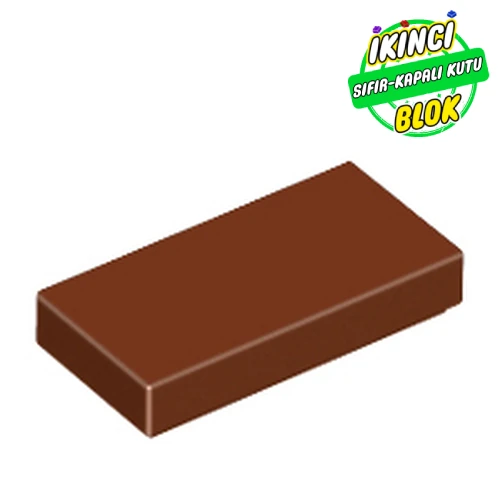 LEGO® Tile 1 x 2 with Groove Kırmızımsı Kahverengi Sıfır