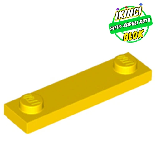 LEGO® Plate Special 1 x 4 with 2 Studs with Groove [New Underside] Sarı Sıfır