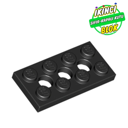 LEGO® 2 x 4 Technic Plaka 2 Delikli Siyah Sıfır