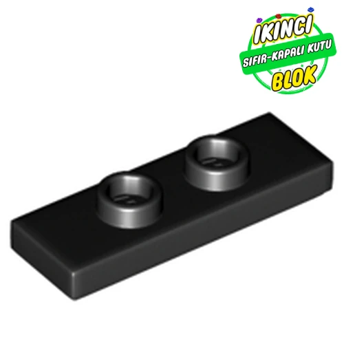 LEGO® Plate Special 1 x 3 with 2 Studs with Groove and Inside Stud Holder (Jumper) Siyah Sıfır