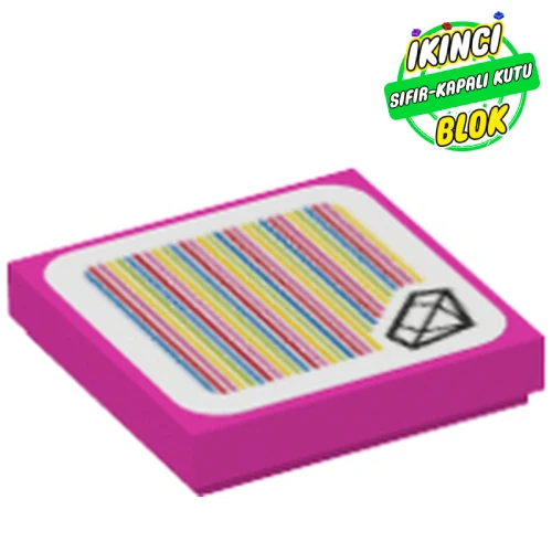 LEGO® 2 x 2 Super Mario Kod Taratma Desen 1 Koyu Pembe Sıfır