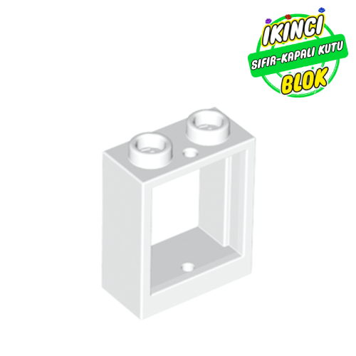 LEGO® 1 x 2 x 2 Düz Çıkışlı Pencere Beyaz Sıfır