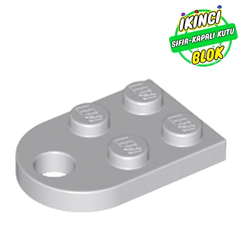 LEGO® Plate Special 3 x 2 with Rounded End, Hole Açık Mavimsi Gri Sıfır