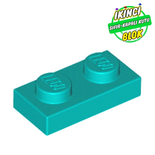 LEGO® Plate 1 x 2 Koyu Turkuaz Sıfır