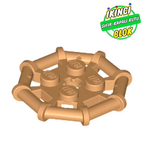 LEGO® Plate Special 2 x 2 with Bar Frame Octagonal, Reinforced, Completely Round Studs Orta Nugat Sıfır