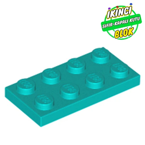 LEGO® Plate 2 x 4 Koyu Turkuaz Sıfır