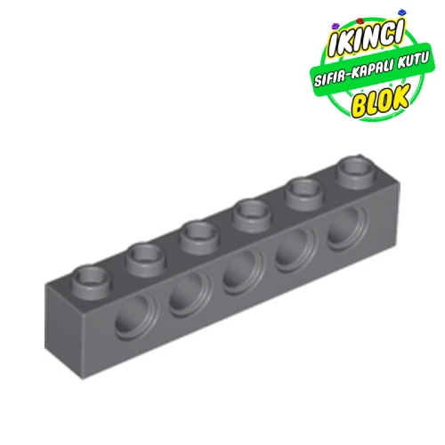 LEGO® Technic Brick 1 x 6 [5 Pin Holes] Koyu Mavimsi Gri Sıfır