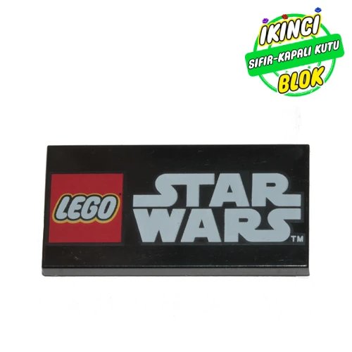 LEGO® Tile 2 x 4 with 'LEGO STAR WARS' print Siyah Sıfır