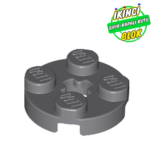 LEGO® 2 x 2 Aks Girişli Daire Plaka Koyu Mavimsi Gri Sıfır