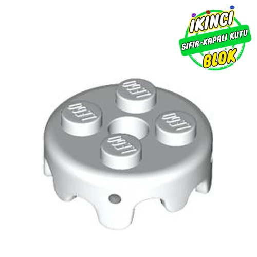 LEGO® Plate Special Round 2 x 2 with Melting Drops/Icing on Sides Beyaz Sıfır