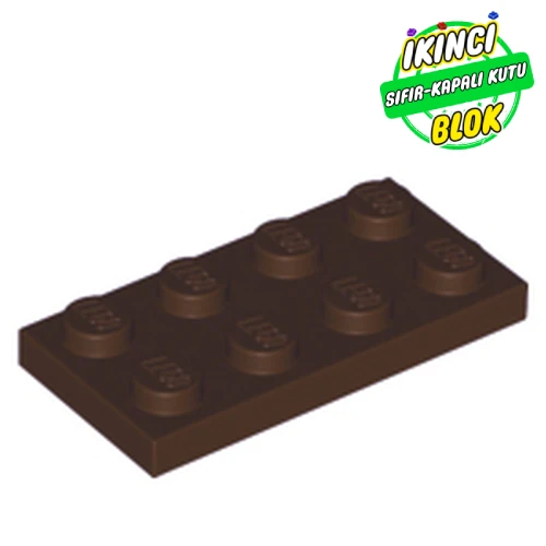 LEGO® Plate 2 x 4 Koyu Kahverengi Sıfır