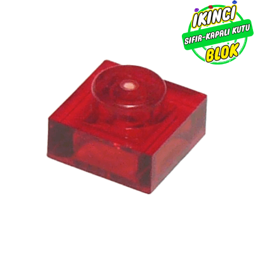 LEGO® 1 x 1 Plaka Şeffaf Kırmızı Sıfır