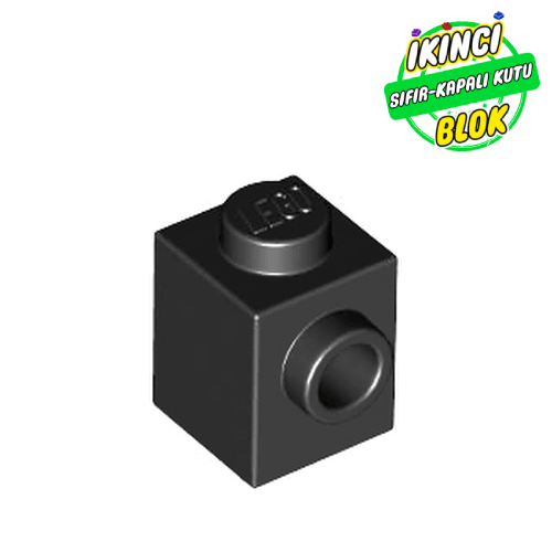 LEGO® 1 x 1 Tek Taraf Açık Stud Tuğla Siyah Sıfır