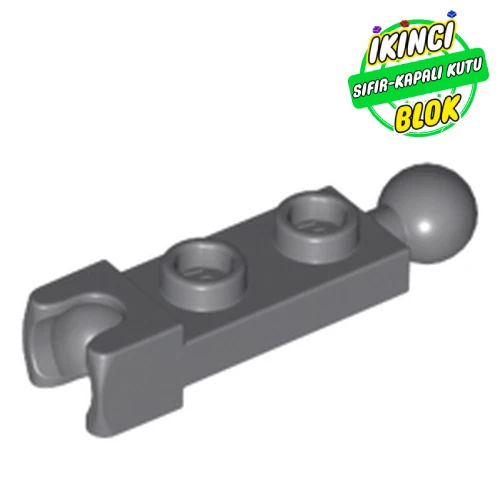 LEGO® Plate Special 1 x 2 with 5.9mm Towball Socket and Towball Koyu Mavimsi Gri Sıfır