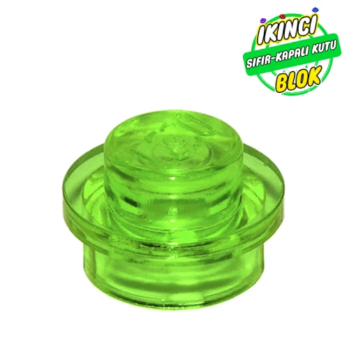 LEGO® Plate Round 1 x 1 with Solid Stud Şeffaf Parlak Yeşil Sıfır