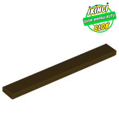 LEGO® Tile 1 x 8 with Groove Koyu Kahverengi Sıfır